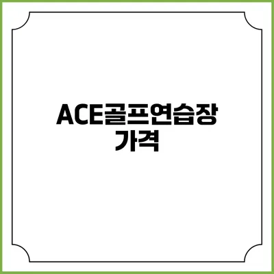 ACE골프연습장: 가격