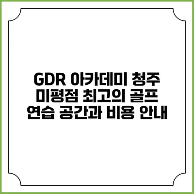 GDR 아카데미 청주 미평점: 최고의 골프 연습 공간과 비용 안내