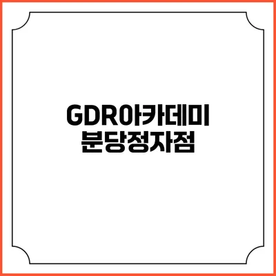 GDR아카데미 분당정자점