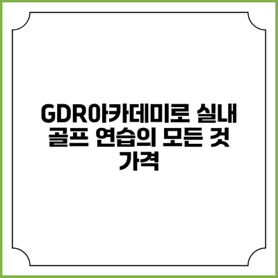 GDR아카데미로 실내 골프 연습의 모든 것: 가격