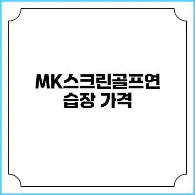 MK스크린골프연습장: 가격