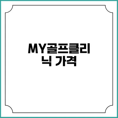 MY골프클리닉: 가격