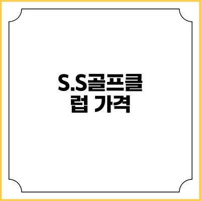S.S골프클럽: 가격