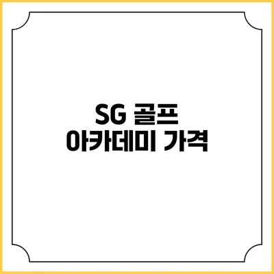 SG 골프 아카데미: 가격