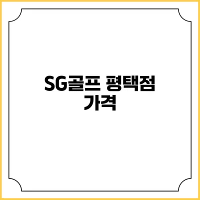 SG골프 평택점: 가격