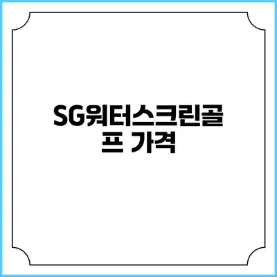 SG워터스크린골프: 가격