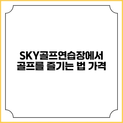 SKY골프연습장에서 골프를 즐기는 법: 가격