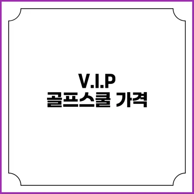 V.I.P 골프스쿨: 가격