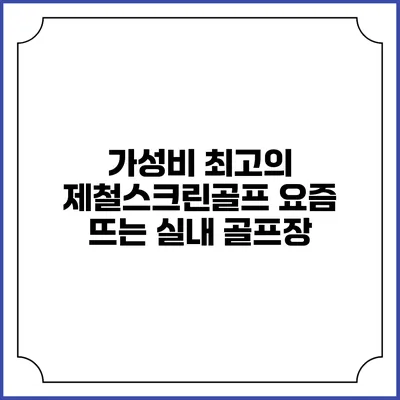 가성비 최고의 제철스크린골프 요즘 뜨는 실내 골프장