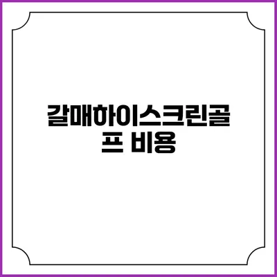 갈매하이스크린골프: 비용