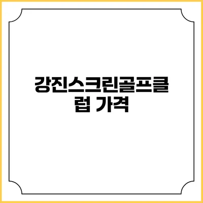 강진스크린골프클럽: 가격