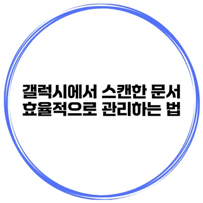 갤럭시에서 스캔한 문서 효율적으로 관리하는 법