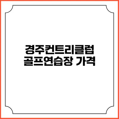 경주컨트리클럽 골프연습장: 가격