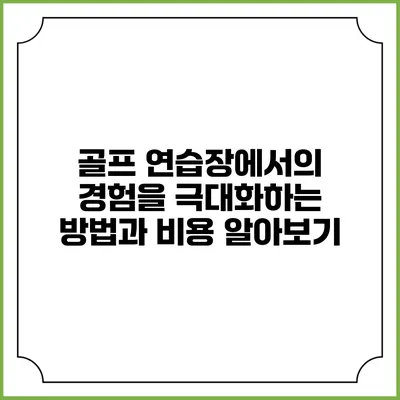 골프 연습장에서의 경험을 극대화하는 방법과 비용 알아보기