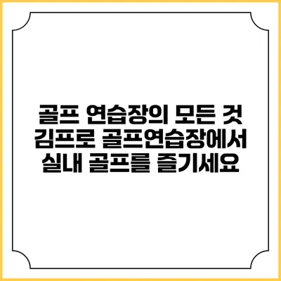 골프 연습장의 모든 것: 김프로 골프연습장에서 실내 골프를 즐기세요