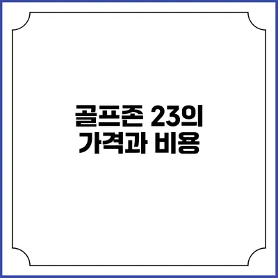 골프존 23의 가격과 비용