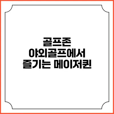 골프존 야외골프에서 즐기는 메이저퀸