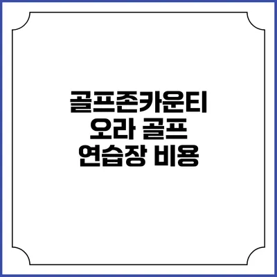 골프존카운티 오라 골프 연습장: 비용