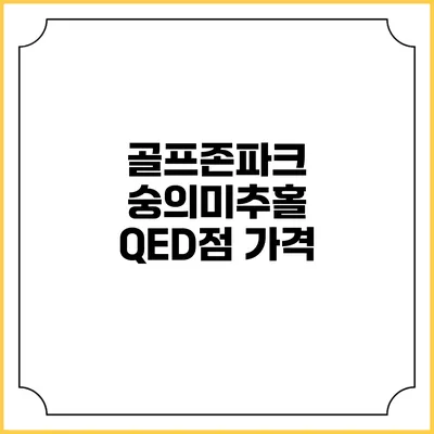 골프존파크 숭의미추홀 QED점: 가격