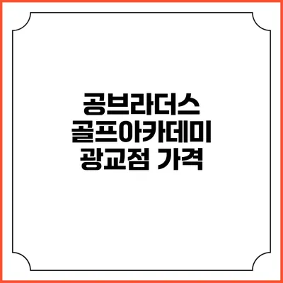 공브라더스 골프아카데미 광교점: 가격