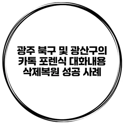 광주 북구 및 광산구의 카톡 포렌식 대화내용 삭제복원 성공 사례