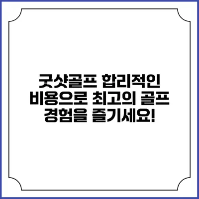 굿샷골프: 합리적인 비용으로 최고의 골프 경험을 즐기세요!