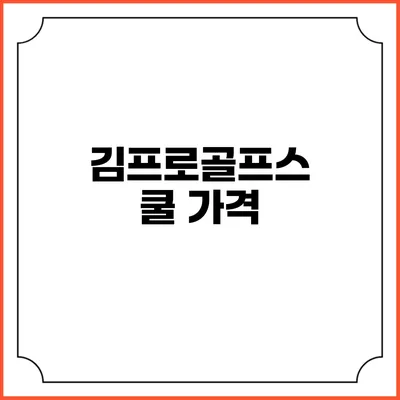 김프로골프스쿨: 가격
