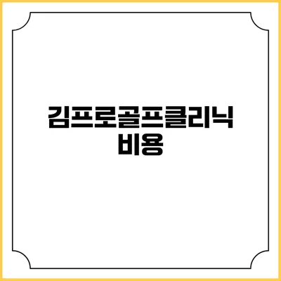 김프로골프클리닉: 비용
