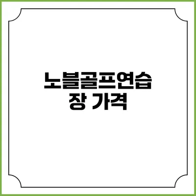 노블골프연습장: 가격