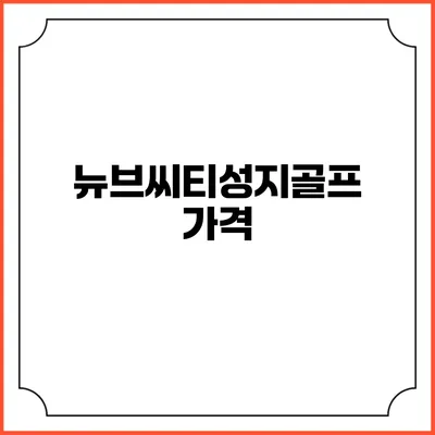 뉴브씨티성지골프: 가격
