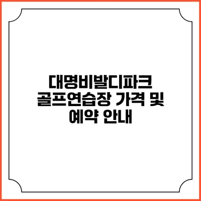 대명비발디파크 골프연습장 가격 및 예약 안내