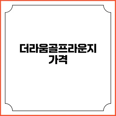 더라움골프라운지: 가격