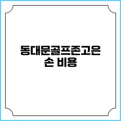 동대문골프존고은손: 비용