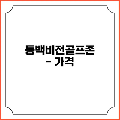 동백비전골프존 - 가격