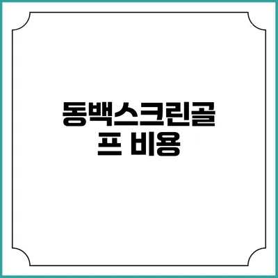 동백스크린골프: 비용