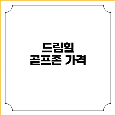 드림힐 골프존: 가격
