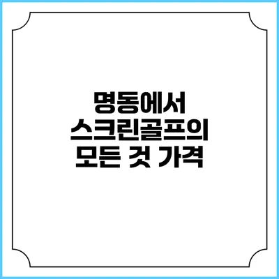 명동에서 스크린골프의 모든 것: 가격