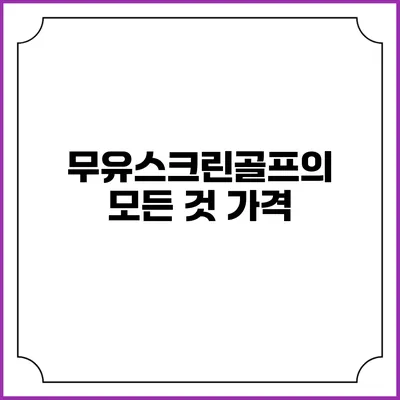 무유스크린골프의 모든 것: 가격
