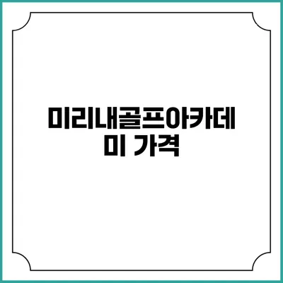 미리내골프아카데미: 가격