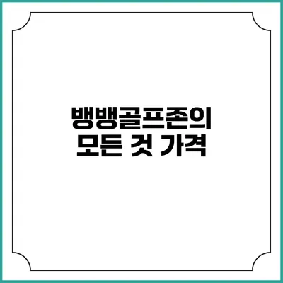 뱅뱅골프존의 모든 것: 가격