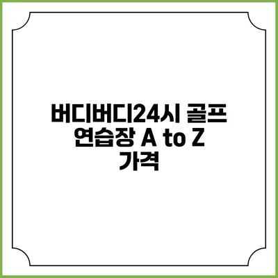 버디버디24시 골프 연습장 A to Z: 가격