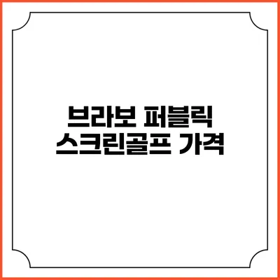 브라보 퍼블릭 스크린골프: 가격