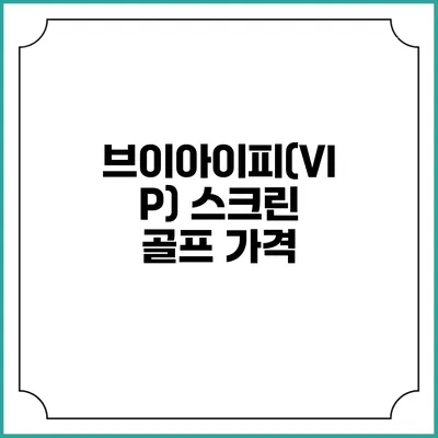 브이아이피(VIP) 스크린 골프: 가격