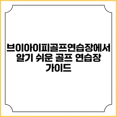 브이아이피골프연습장에서 알기 쉬운 골프 연습장 가이드