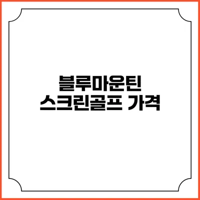 블루마운틴 스크린골프: 가격