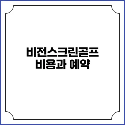 비전스크린골프 비용과 예약