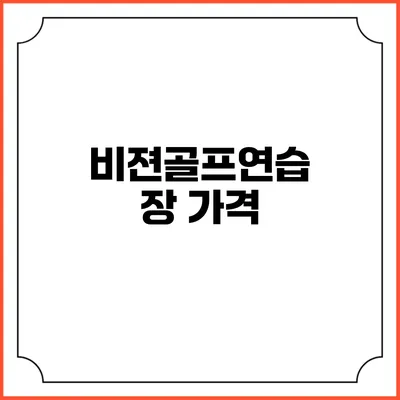 비젼골프연습장: 가격