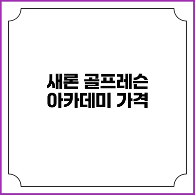 새론 골프레슨 아카데미: 가격