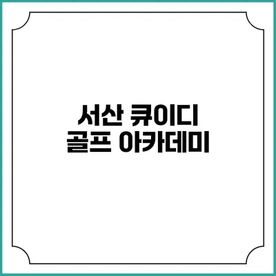 서산 큐이디 골프 아카데미