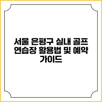 서울 은평구 실내 골프 연습장 활용법 및 예약 가이드